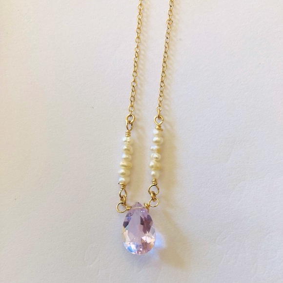 COPY - Light Pink Amethyst and Pearl Necklace - Picture 5 of 10